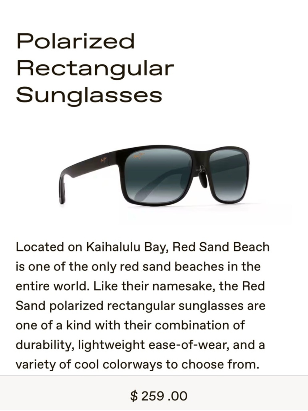 Maui Jim Red Sands Polarized Sunglasses - Black Frame, Grey Lenses - Picture 2 of 10